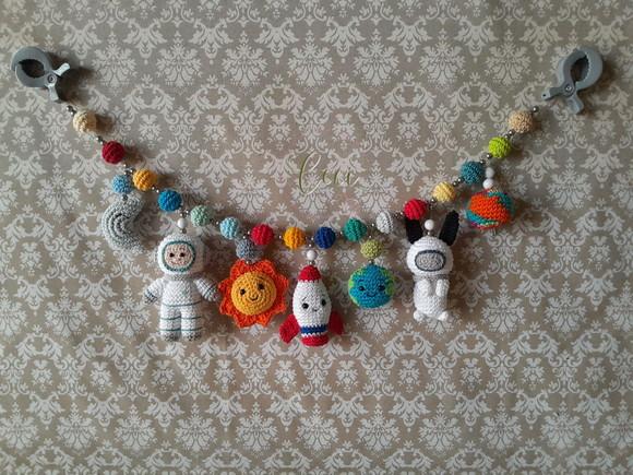 Móbile de Carrinho Astronauta Amigurumi