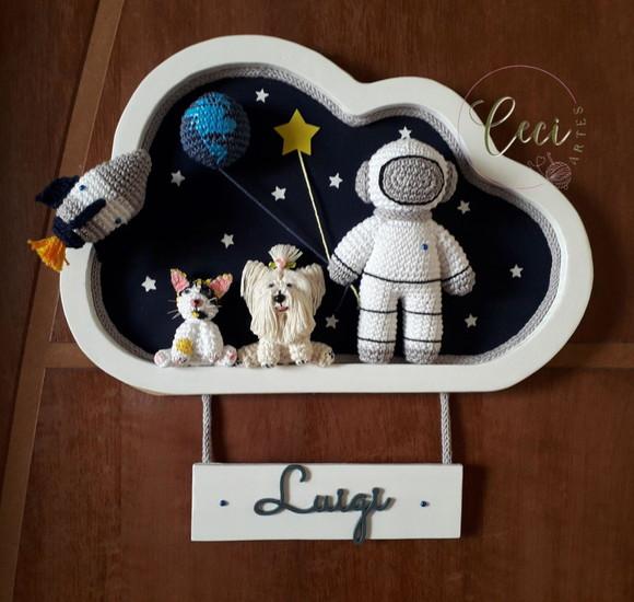 Porta Maternidade Astronauta com 2 Pets