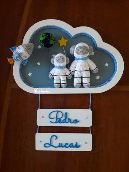 Porta Maternidade Astronauta Irmãos