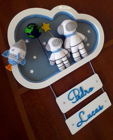 Porta Maternidade Astronauta Irmãos