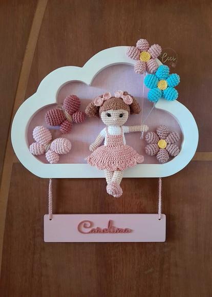 Porta Maternidade Menina Jardim Encantado na Nuvem