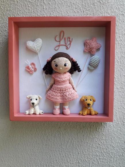 Porta Maternidade Menina Liz e seus doguinhos
