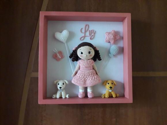 Porta Maternidade Menina Liz e seus doguinhos
