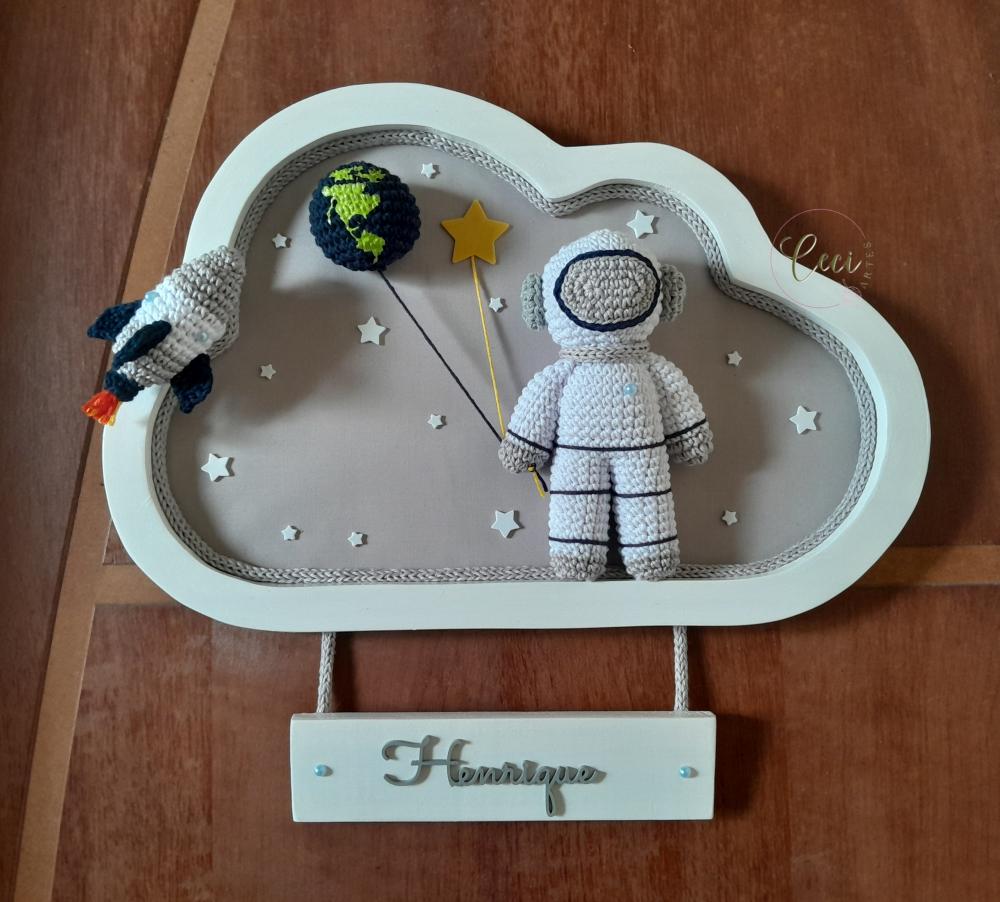 Enfeite de porta de maternidade Astronauta