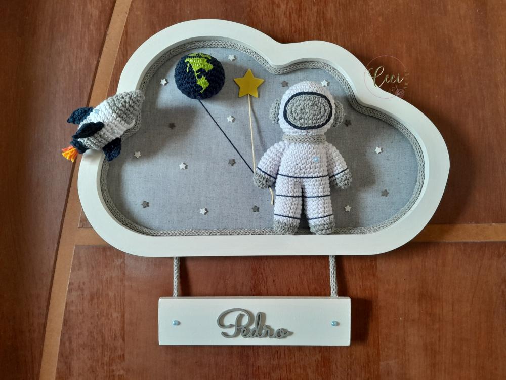 Enfeite de porta de maternidade Astronauta