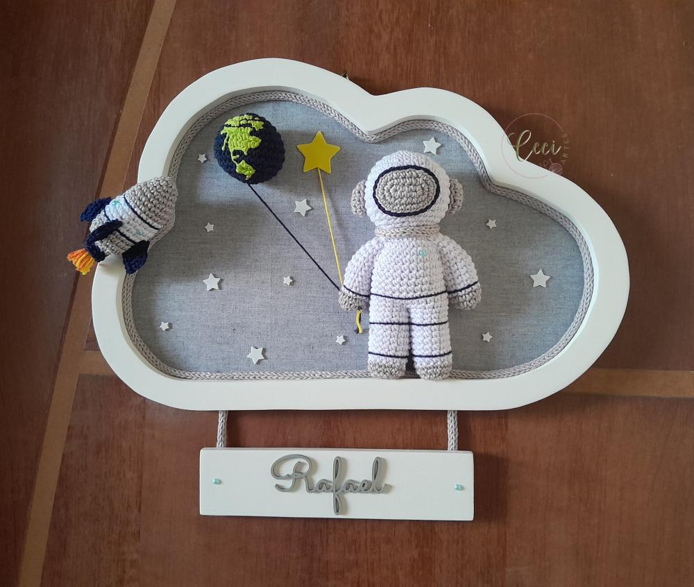 Enfeite de porta de maternidade Astronauta