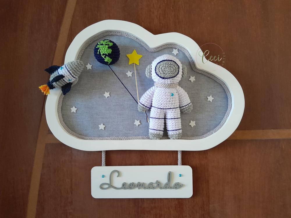 Enfeite de porta de maternidade Astronauta