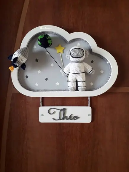 Enfeite de porta de maternidade Astronauta