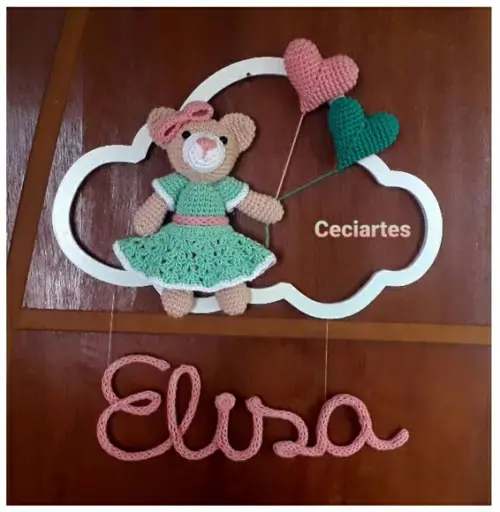 Enfeite de Porta de Maternidade ursinha Elisa