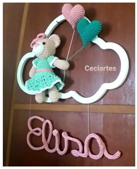 Enfeite de Porta de Maternidade ursinha Elisa