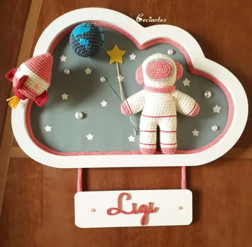 Porta maternidade Astronauta Menina