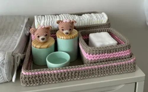 Kit Higiene Porcelana Ursinha Amigurumi