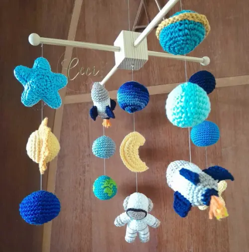 Kit Porta Maternidade Astronauta com 2 Pets +  Móbile Astronauta