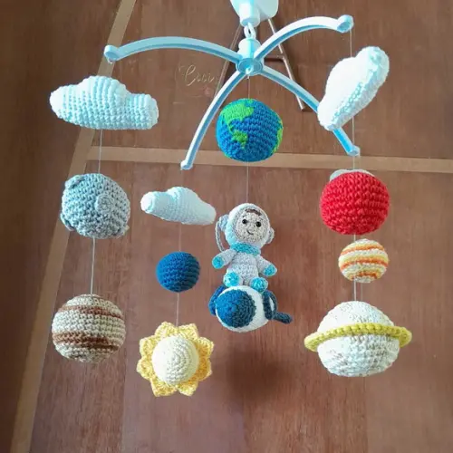 Móbile Espacial Astronauta Amigurumi