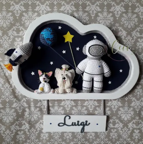 Porta Maternidade Astronauta com 2 Pets