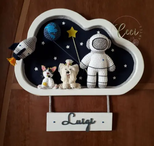 Porta Maternidade Astronauta com 2 Pets