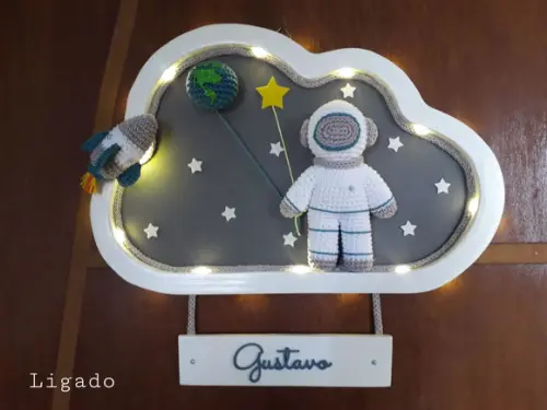Porta Maternidade Astronauta com Led