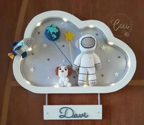 Porta Maternidade Astronauta com Pet e Led
