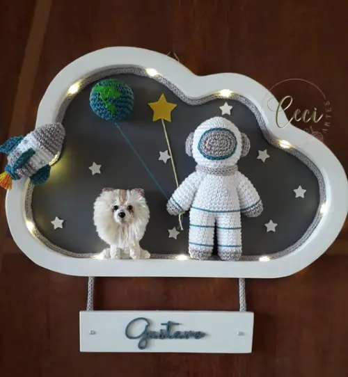 Porta Maternidade Astronauta com Pet e Led