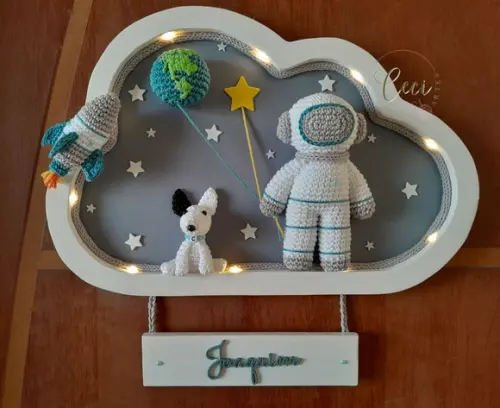 Porta Maternidade Astronauta com Pet e Led