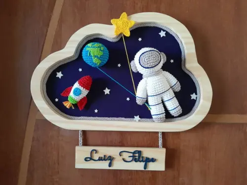 Porta Maternidade Astronauta Pinus com Led