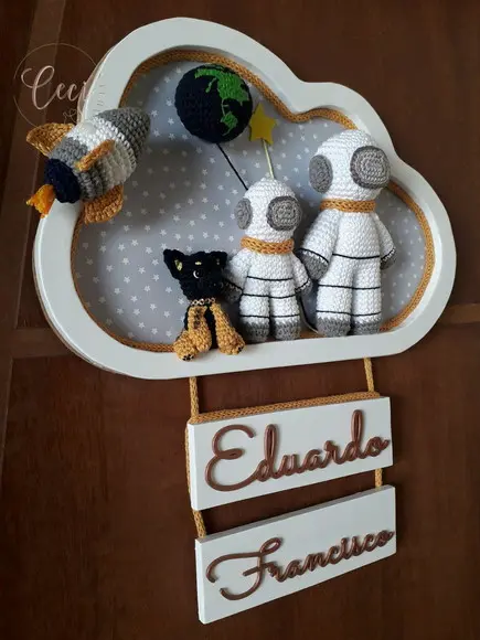 Porta Maternidade Astronauta Irmãos com o Pet
