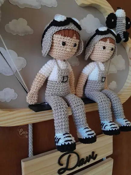 Porta Maternidade Gêmeos Aviadores