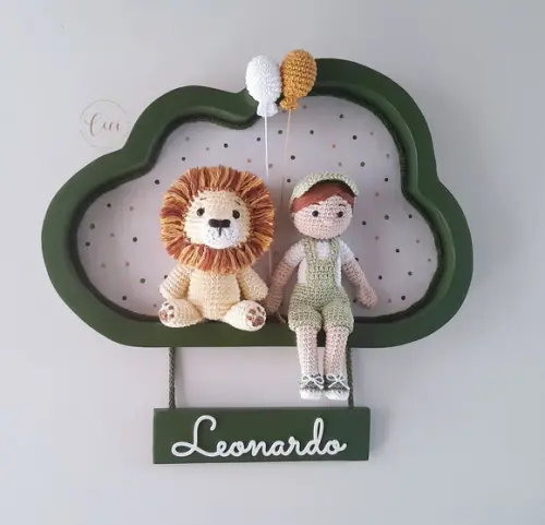Porta Maternidade Menino e o Leão