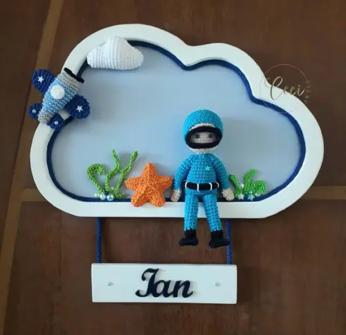 Porta Maternidade Mergulhador Fundo do Mar