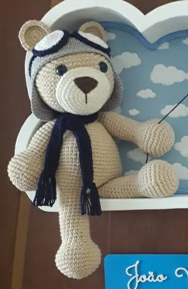 Porta maternidade Urso Aviador com Avião