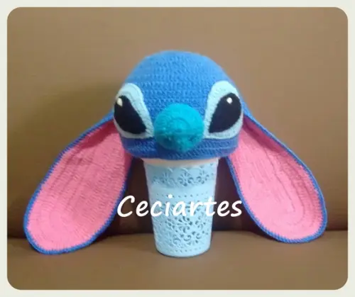 Touca de Crochê Stitch ( Desenho Lilo & Stitch