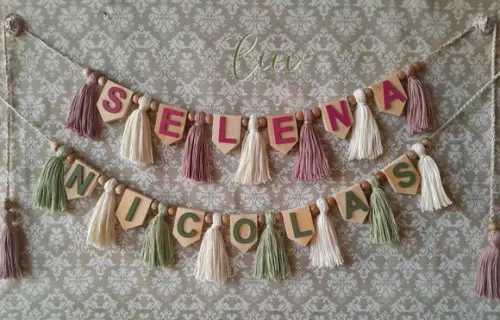 Varal Boho com nome
