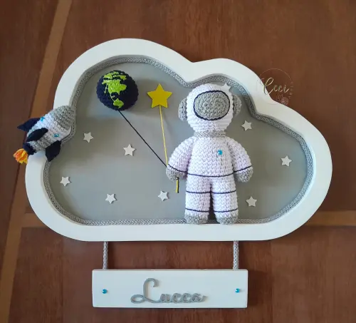 Enfeite de porta de maternidade Astronauta