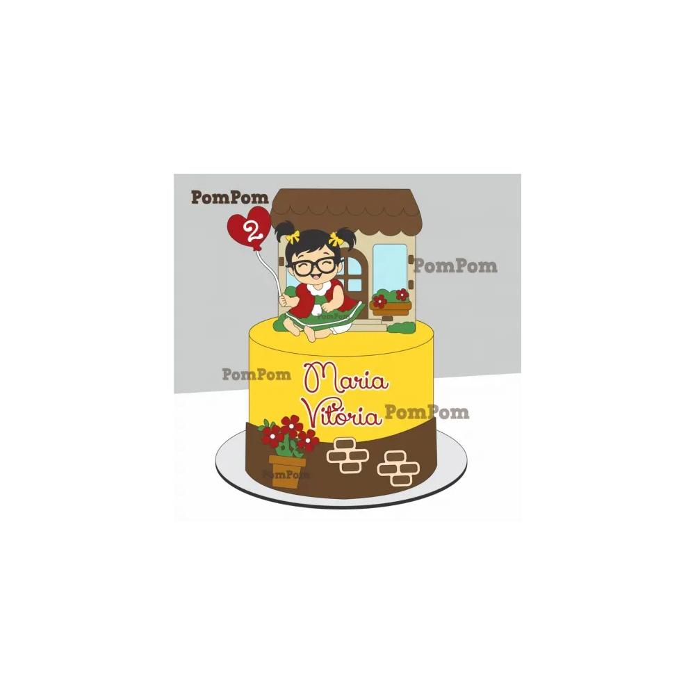 Arquivo de Corte topo de bolo chiquinha maria vitória