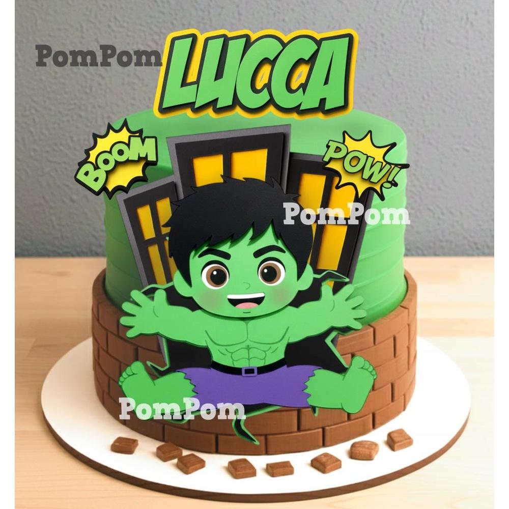 Arquivo de Corte topo de bolo hulk lucca