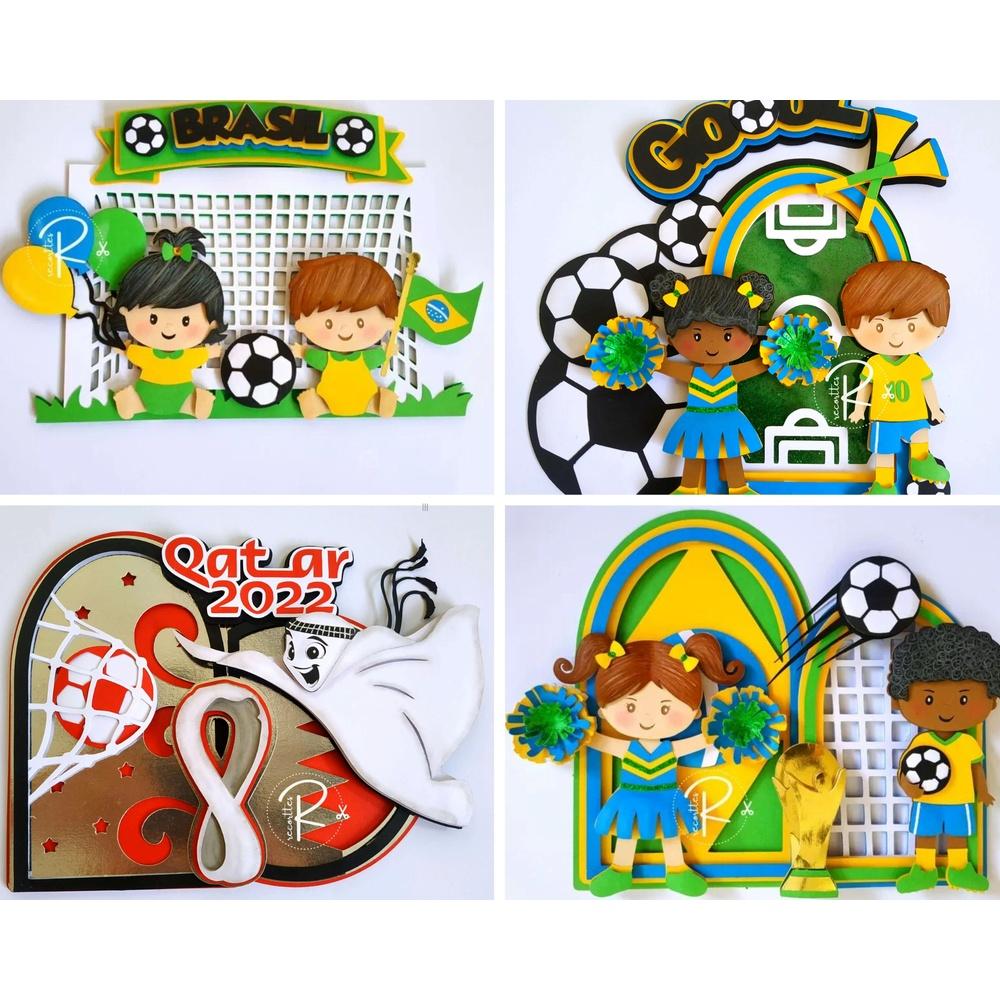 Pack topos de bolo em camada copa do mundo - brasil
