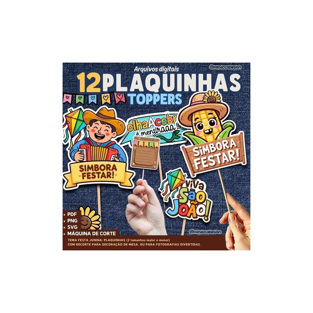 Plaquinhas Festa Junina Toppers