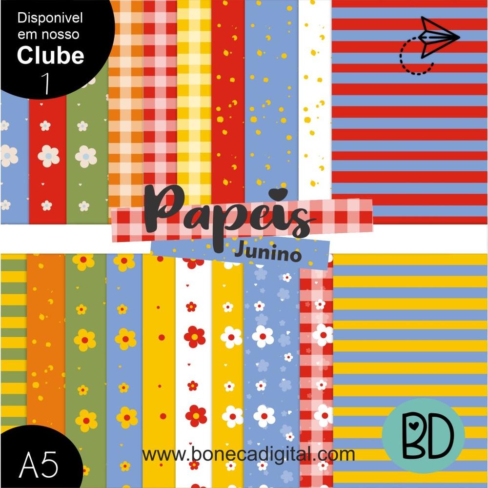 Kit Digital papeis junina