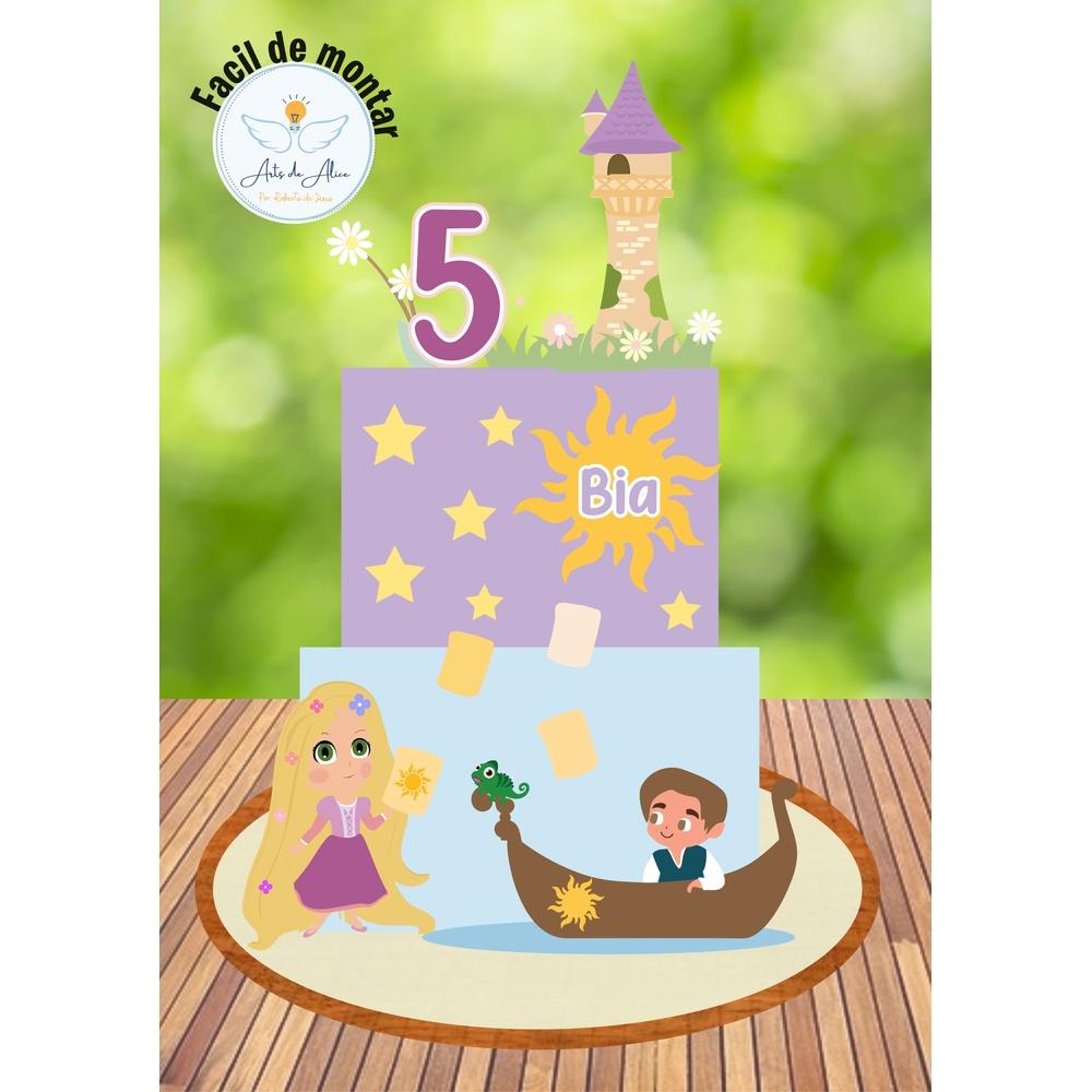 Topo de Bolo Enrolados - Rapunzel 05