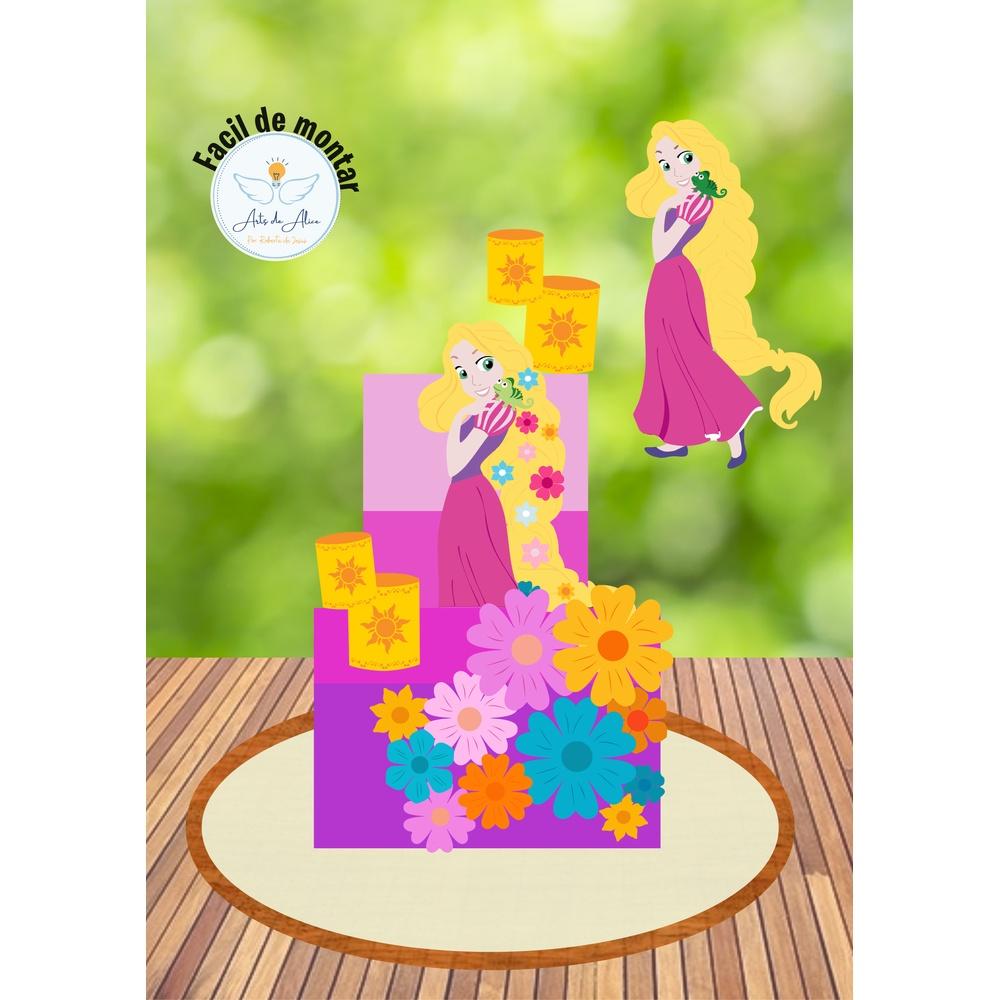 Topo de Bolo Enrolados - Rapunzel 06