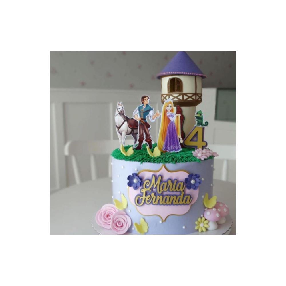 Topo de Bolo Enrolados - Rapunzel 15
