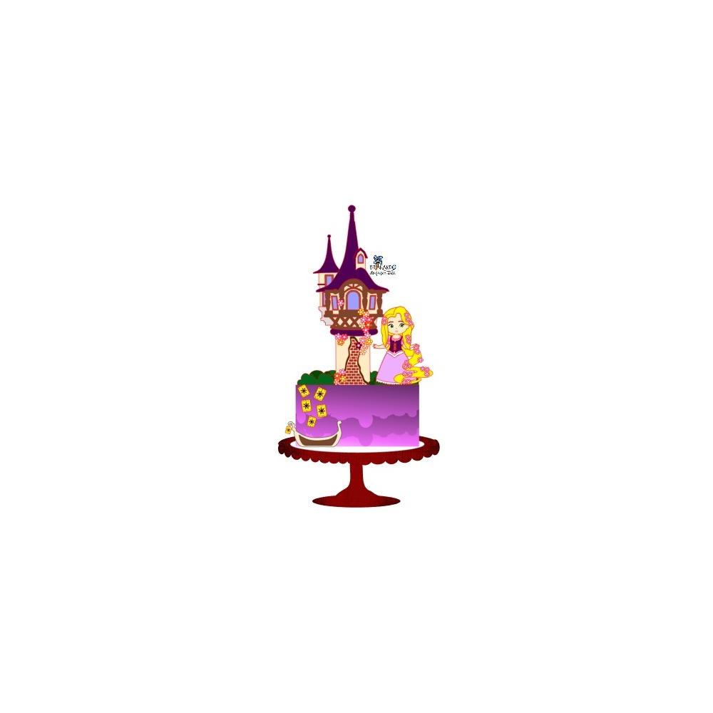 Topo de Bolo Enrolados - Rapunzel 16