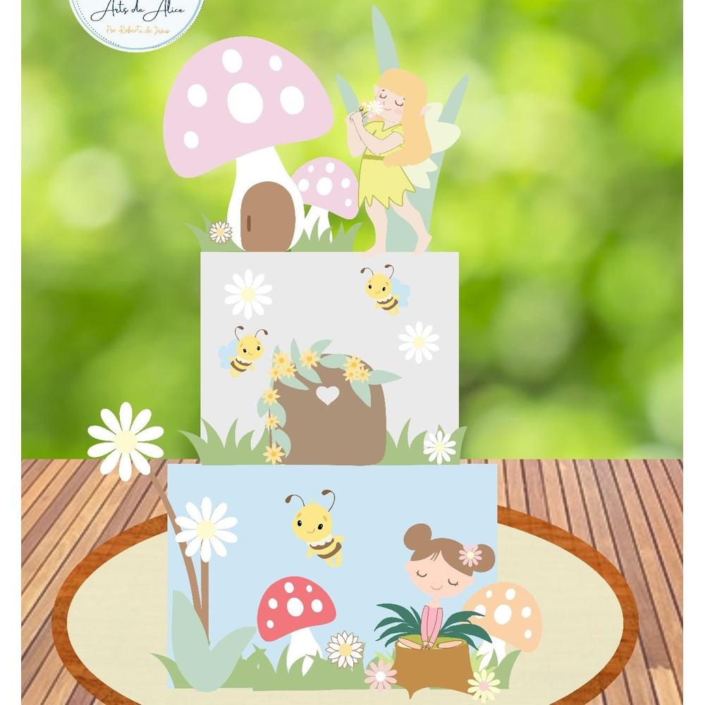 Topo de Bolo Jardim 28 Kits Digitais para Imprimir