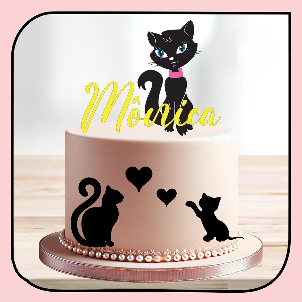 Topo de Bolo Gatinho(a) 36 para imprimir