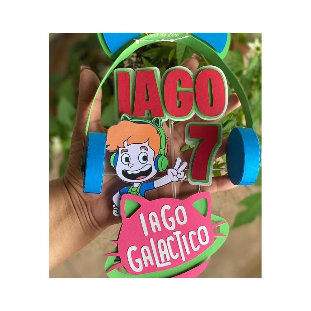 Topo de Bolo Gato Galáctico 02 para imprimir