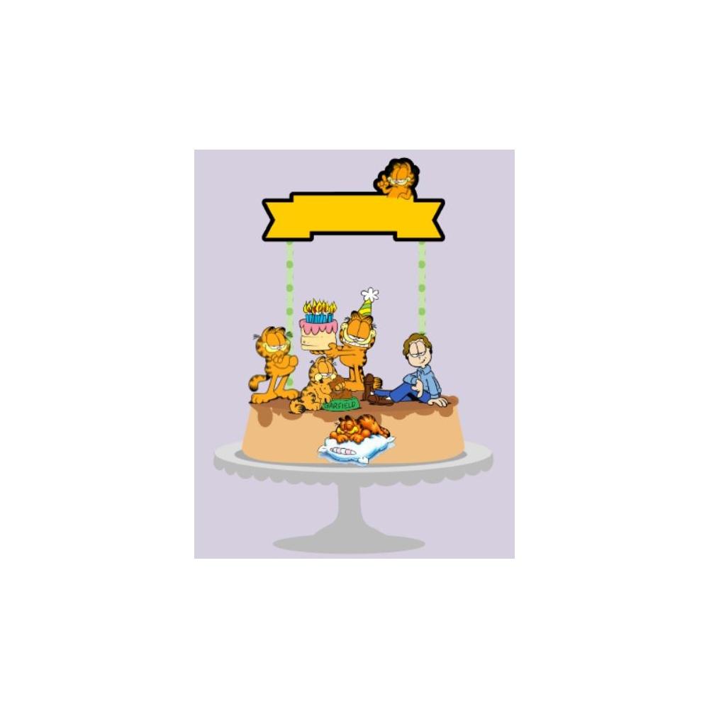 Topo de Bolo Garfield 01 Kits Digitais para Imprimir