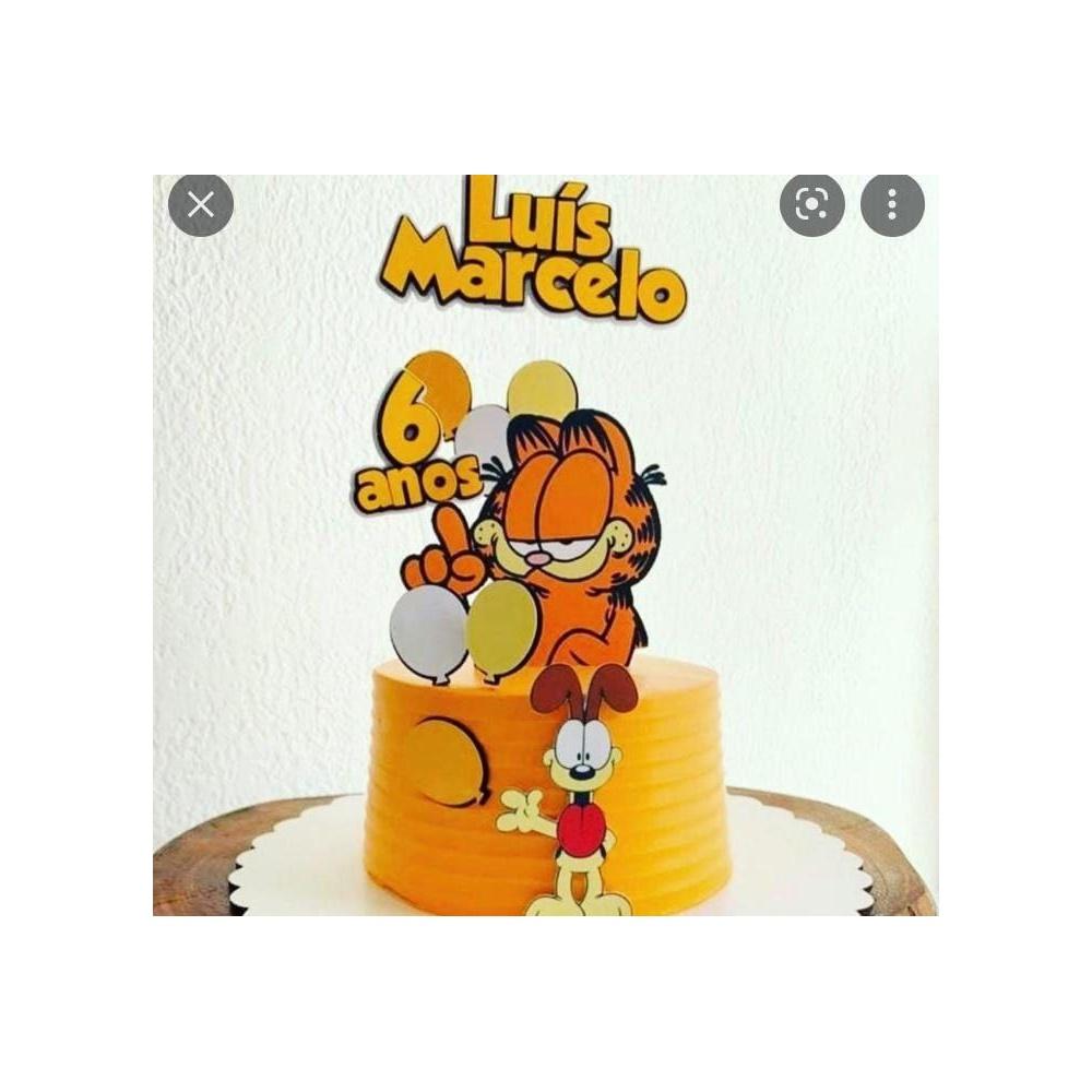 Topo de Bolo Garfield 02 Kits Digitais para Imprimir