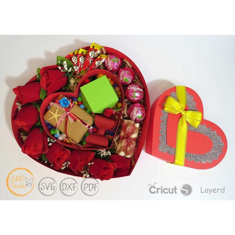 Arquivo de corte Caja Doble corazon
