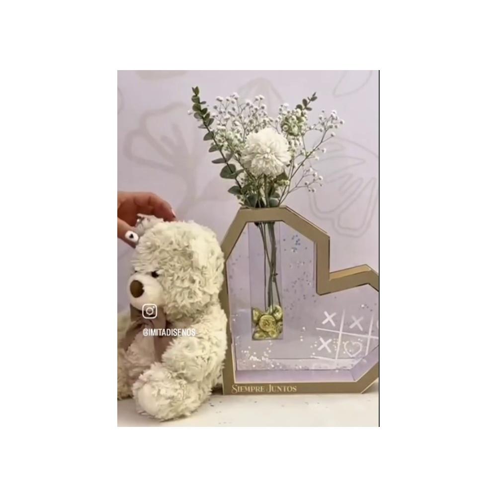 Arquivo de corte FLORERO CORAZON 3D CON 2 OPCIONES DE CORTE