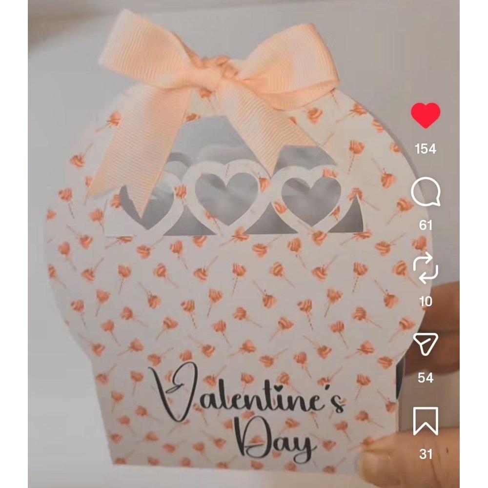 Arquivo de corte scatola con manico san valentino